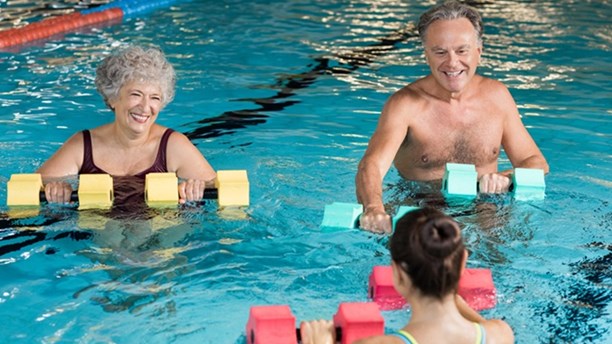 People exercising in a swimming pool