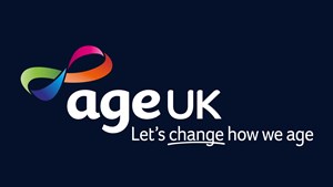 Age UK Logo on dark blue background