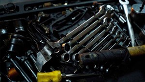 a closeup of a car engine