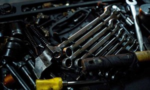 a closeup of a car engine