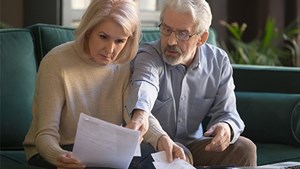 Couple reviewing documents