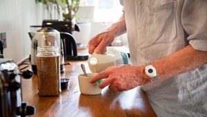 Digital personal alam on wrist