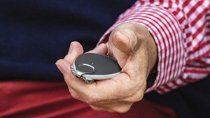 close image of a personal alarm pendent