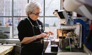 Woman back to work and in a workshop