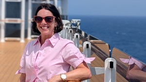 A woman on a cruise boat