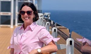 A woman on a cruise boat